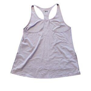 Under Armour‎ Womens Tank Top Racerback HeatGear Lavender Mesh Back Medium EUC